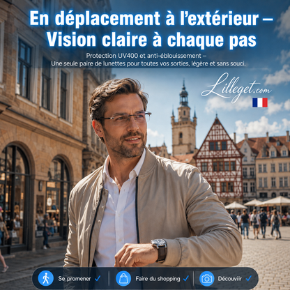 👓 Lunettes de lecture à double usage ✨ - Verres en saphir | Protection contre la lumière bleue | Dioptries de +1,00 à +4,00 | Noir et marron