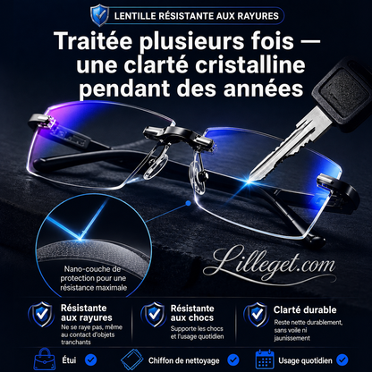 👓 Lunettes de lecture à double usage ✨ - Verres en saphir | Protection contre la lumière bleue | Dioptries de +1,00 à +4,00 | Noir et marron