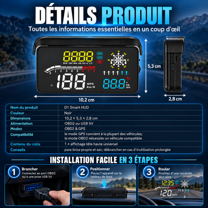 🛒🚘 Affichage tête haute universel pour voitures – technologie et sécurité à chaque trajet. Commandez maintenant !