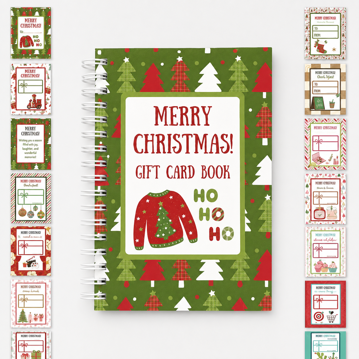 🔥🎁50 % DE RÉDUCTION !!! - Prêt pour Noël ! 🎅 Carnet de cartes-cadeaux de Noël - 👍 Carnet de cartes-cadeaux de Noël à reliure spirale à faire soi-même