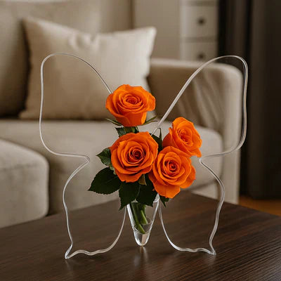 🔥Vase Décoratif Transparent Inspiré par le Papillon 🦋💎