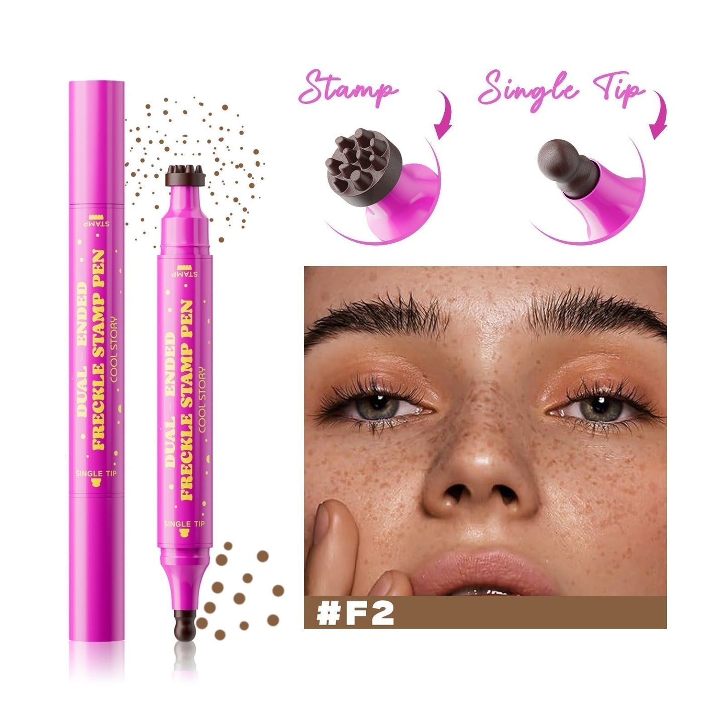 🌟✨ PROMO FLASH 50% ! Stylo Tampon à Taches de Rousseur & Eyeliner – Résistant à l'Eau, Résultat Réaliste, Parfait pour Quotidien & Cosplay 🎭
