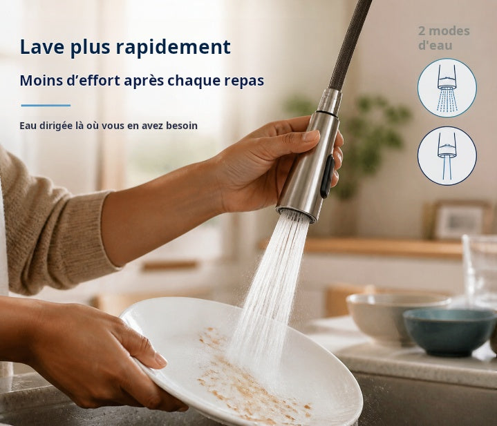 Rallonge de robinet anti-éclaboussures avec 9 joints pour évier de cuisine et de salle de bain