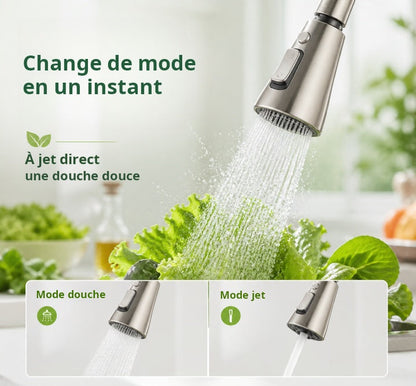 Rallonge de robinet anti-éclaboussures avec 9 joints pour évier de cuisine et de salle de bain