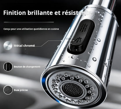 Rallonge de robinet anti-éclaboussures avec 9 joints pour évier de cuisine et de salle de bain