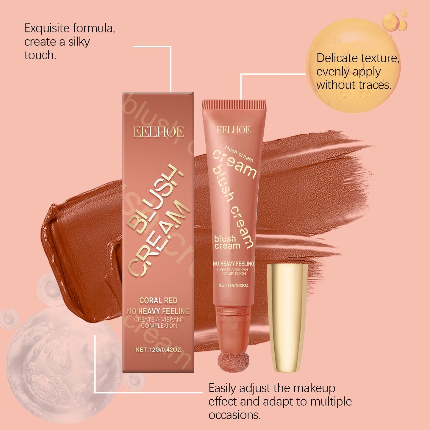 Crème Blush Shimmer Naturelle Longue Tenue