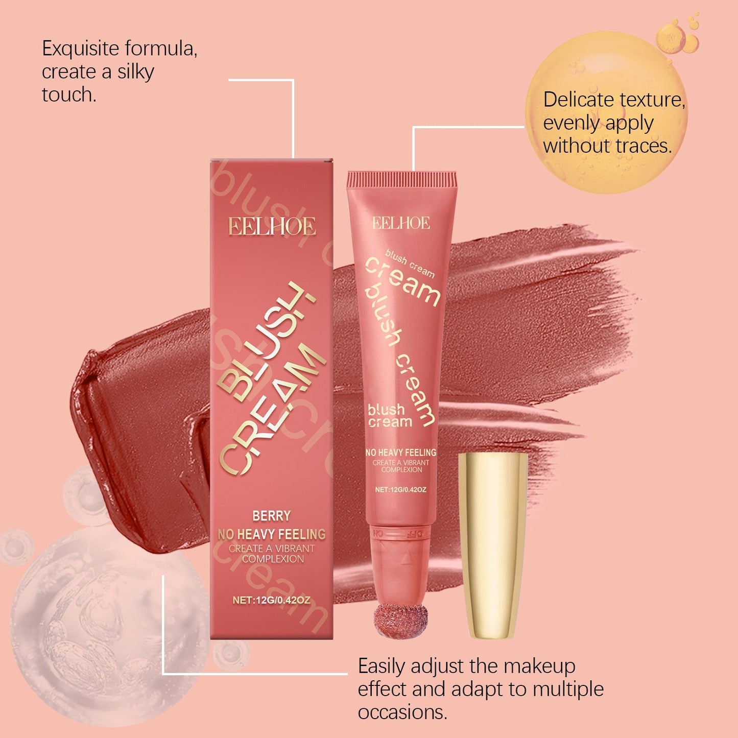 Crème Blush Shimmer Naturelle Longue Tenue