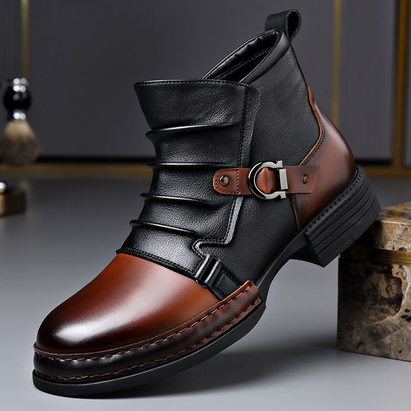 👢60% de réduction! ✨ Bottines en Cuir Véritable pour Homme – Confortable, Durable & Style Intemporel 🧥