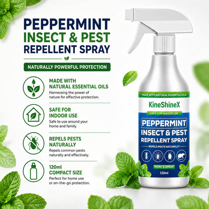 🗑️Spray anti-insectes et anti-nuisibles à l'huile essentielle de menthe poivrée naturelle – Puissance maximale – Formule au parfum doux pour la maison et le jardin