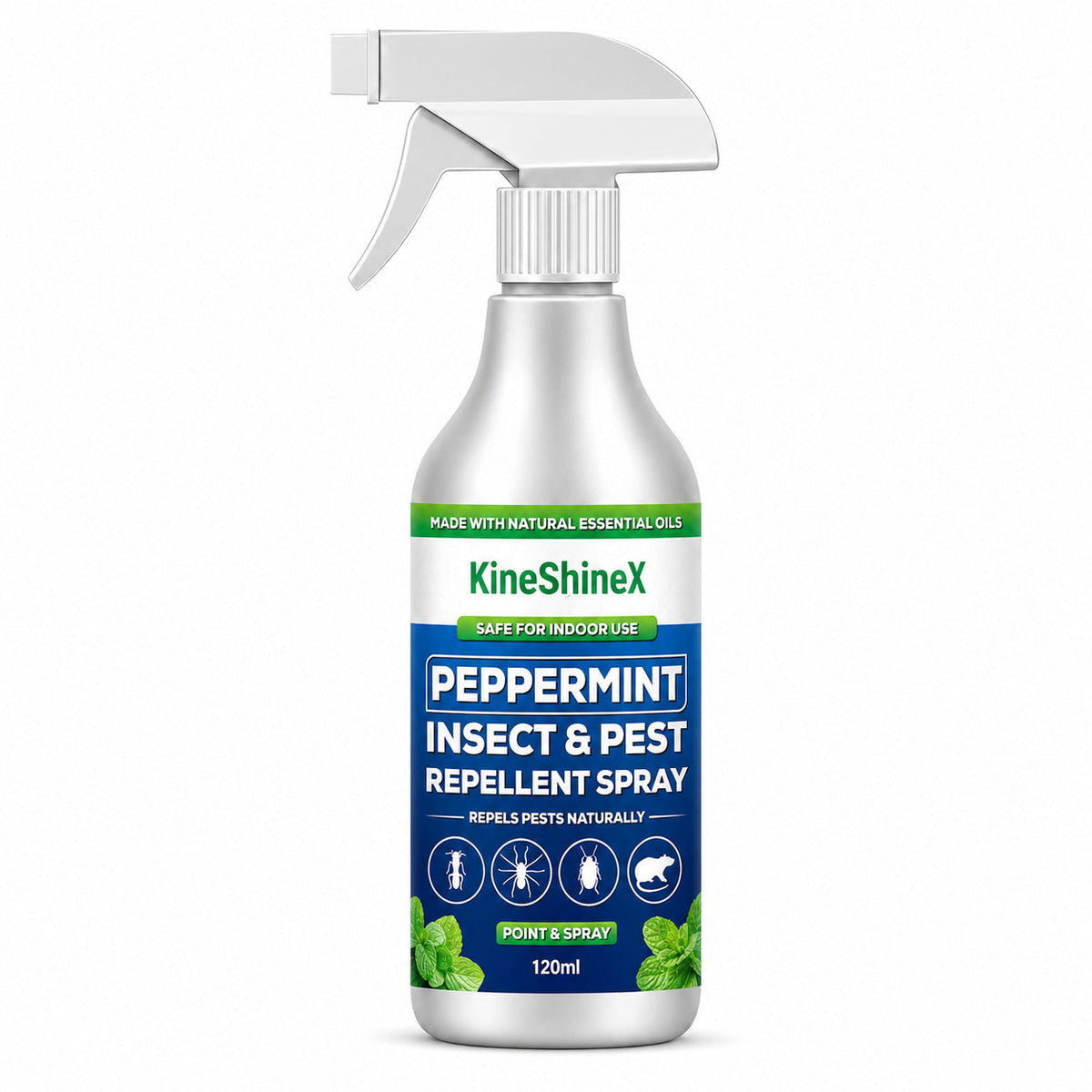 🗑️Spray anti-insectes et anti-nuisibles à l'huile essentielle de menthe poivrée naturelle – Puissance maximale – Formule au parfum doux pour la maison et le jardin