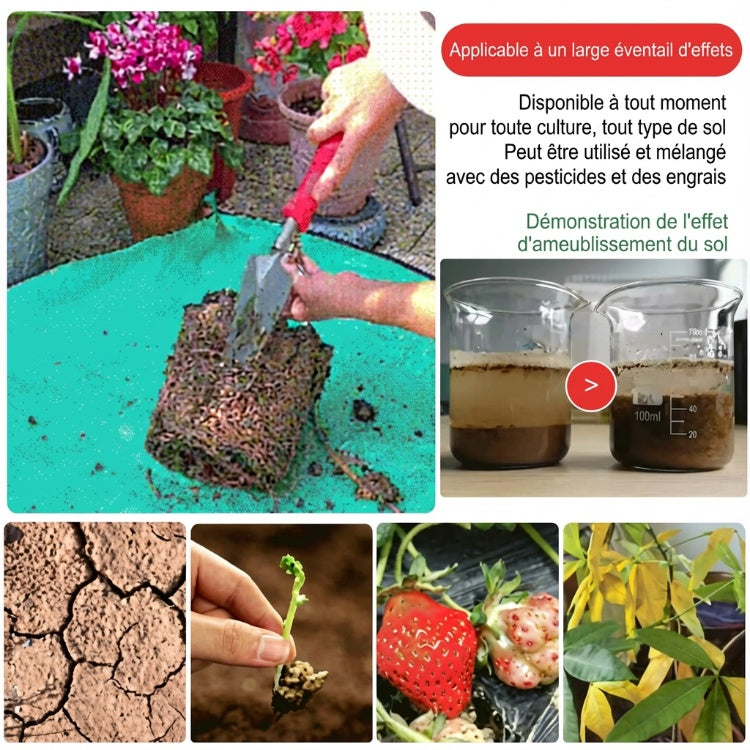 🌱50 % DE RÉDUCTION! 🏗️ Agent d‘Ameublissement pour Sol – Améliore la Structure, Drainage & Fertilité 🌿
