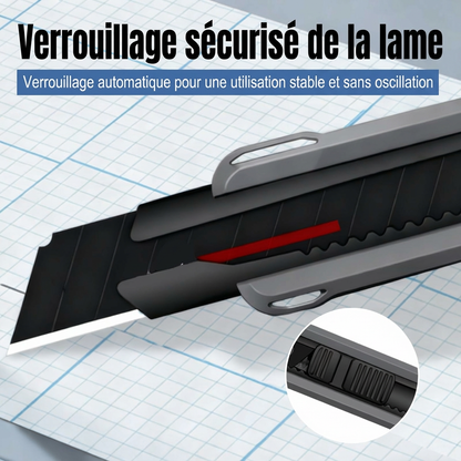 📢📢50% DE RÉDUCTION !!! ⏰🔪 Couteau Utilitaire Pro – Acier au Carbone, Verrouillage Sécurisé & 10 Lames Incluses | ABS Renforcé + Poignée Ergonomique ⚡