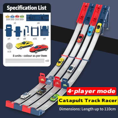 🏎️ 50 % de réduction – Piste de course double lanceur : 110 cm, sans piles, pour 2 joueurs ! ⚡🏆