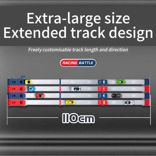🏎️ 50 % de réduction – Piste de course double lanceur : 110 cm, sans piles, pour 2 joueurs ! ⚡🏆