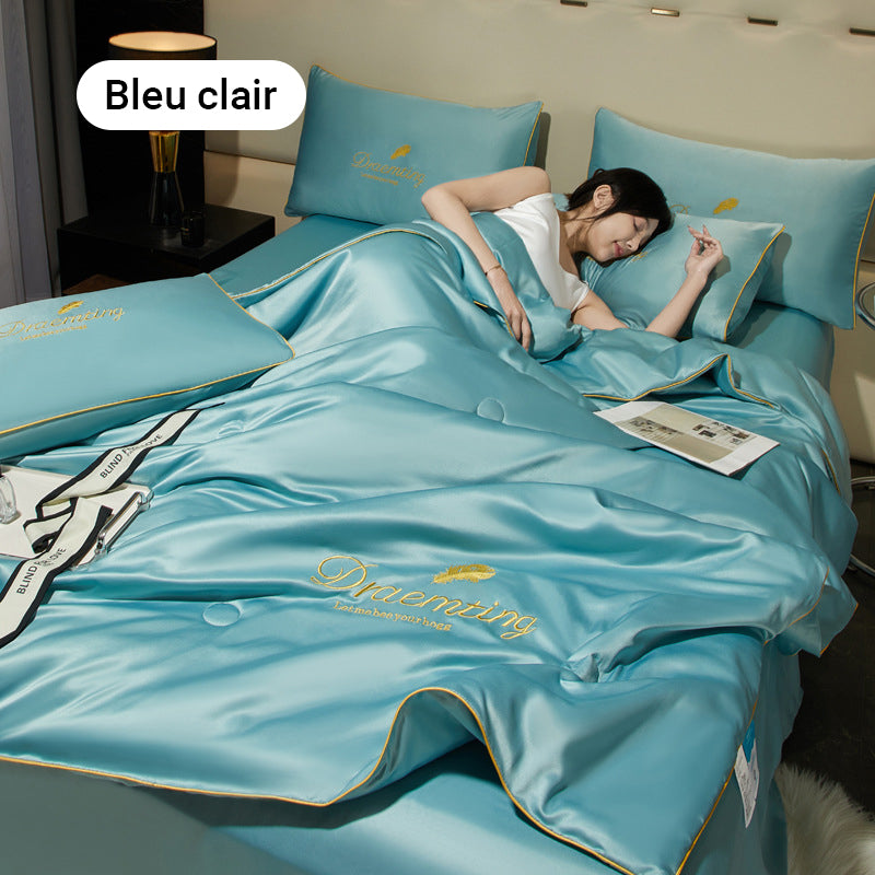 ❄️💕 VENTE DIRECTE USINE -50% ! Parure de Lit 4 Pièces en Velours Haut de Gamme – Douce, Respirante & Rafraîchissante (Tailles 1-2 Places)