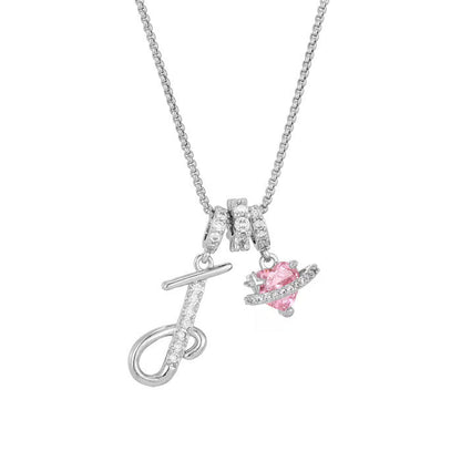 💖Dernier jour : 50 % de réduction ✨ Collier avec pendentif lettre de A à Z et trois breloques🎀
