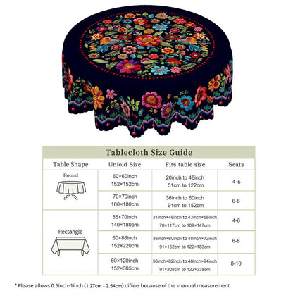 🔥Vente chaude🔥Nappe florale mexicaine avec bord festonné (50% de réduction)