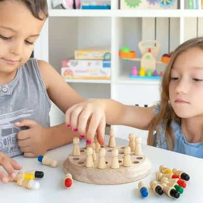 Cadeaux pour enfants🎁Jeu d'échecs en bois Memory Match Stick