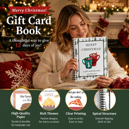 🔥🎁50 % DE RÉDUCTION !!! - Prêt pour Noël ! 🎅 Carnet de cartes-cadeaux de Noël - 👍 Carnet de cartes-cadeaux de Noël à reliure spirale à faire soi-même
