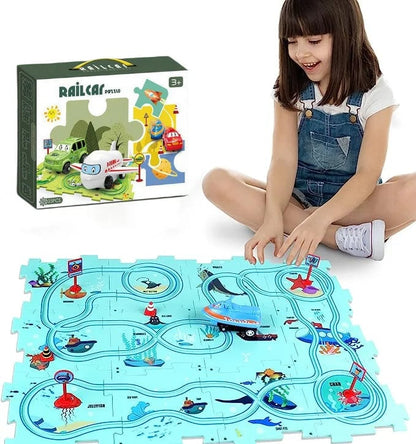 🔥Jeu de puzzle éducatif pour enfants Voiture sur rails🧩