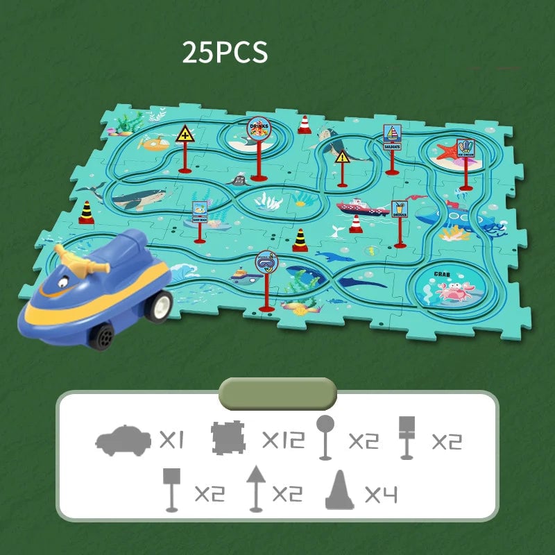 🔥Jeu de puzzle éducatif pour enfants Voiture sur rails🧩