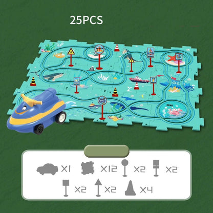 🔥Jeu de puzzle éducatif pour enfants Voiture sur rails🧩