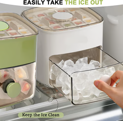 🧊Machine à glace portable avec couvercle et bac de rangement (48 glaçons)