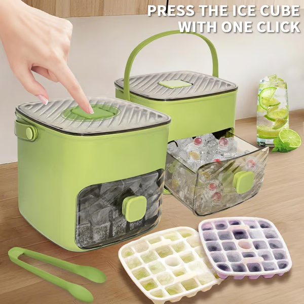 🧊Machine à glace portable avec couvercle et bac de rangement (48 glaçons)