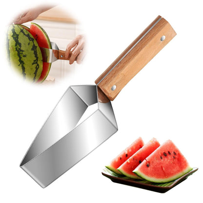 🔥 PROMO LIMITÉE 50% DE RÉDUCTION ! 🍉 Coupe-Pastèque Multifonction en Acier Inoxydable – Design Triangle, Capuchon de Protection ✂️