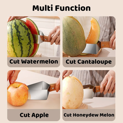 🔥 PROMO LIMITÉE 50% DE RÉDUCTION ! 🍉 Coupe-Pastèque Multifonction en Acier Inoxydable – Design Triangle, Capuchon de Protection ✂️