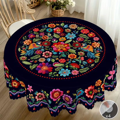 🔥Vente chaude🔥Nappe florale mexicaine avec bord festonné (50% de réduction)
