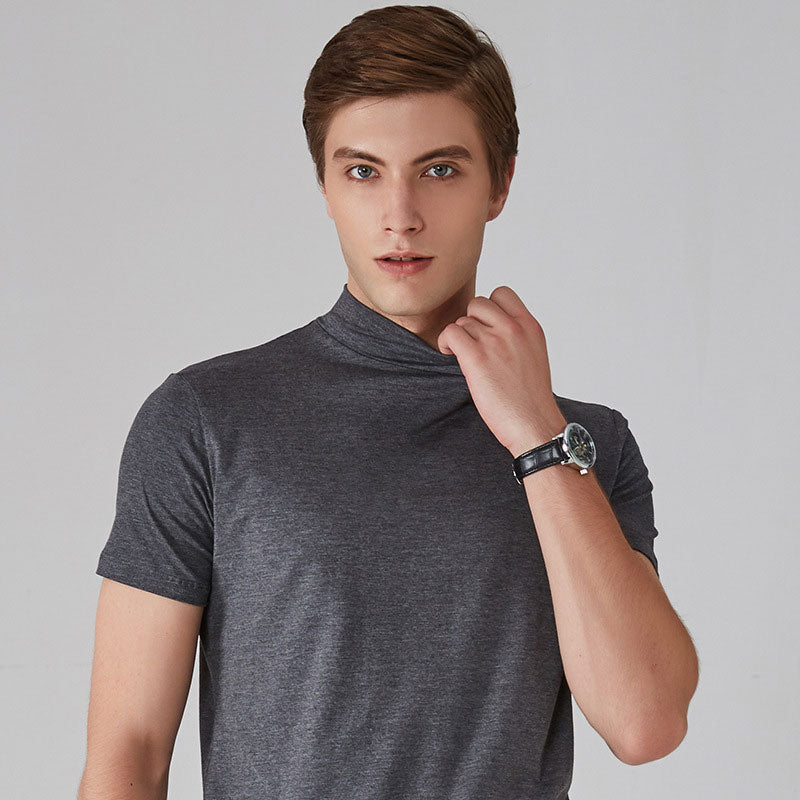 🔈🔈 Soldes 2026 - 50 % DE RÉDUCTION 🎁 T-shirt slim fit à col montant pour homme