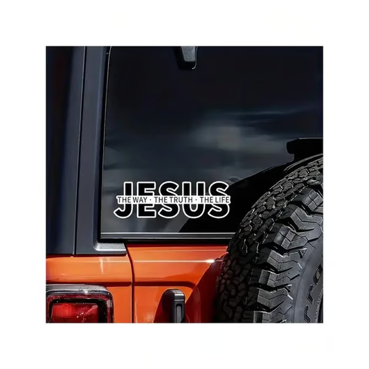 💗✝️ “Jesus-The Way·The Truth·The Life” Autocollant chrétien en vinyle pour voiture