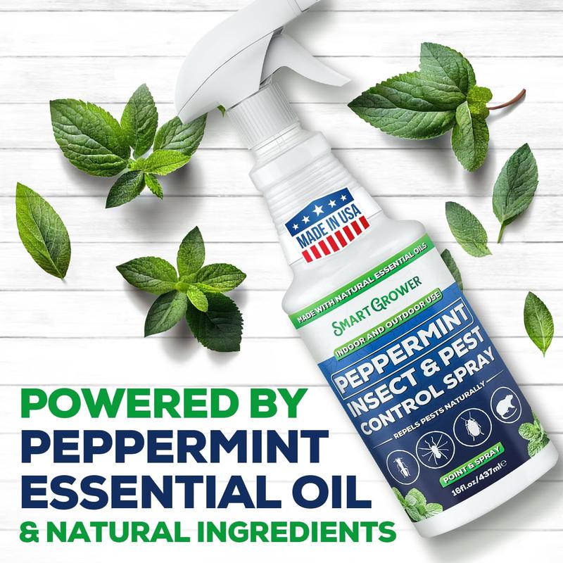 🗑️Spray anti-insectes et anti-nuisibles à l'huile essentielle de menthe poivrée naturelle – Puissance maximale – Formule au parfum doux pour la maison et le jardin