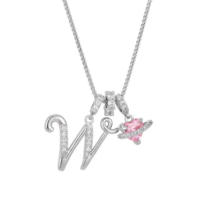💖Dernier jour : 50 % de réduction ✨ Collier avec pendentif lettre de A à Z et trois breloques🎀