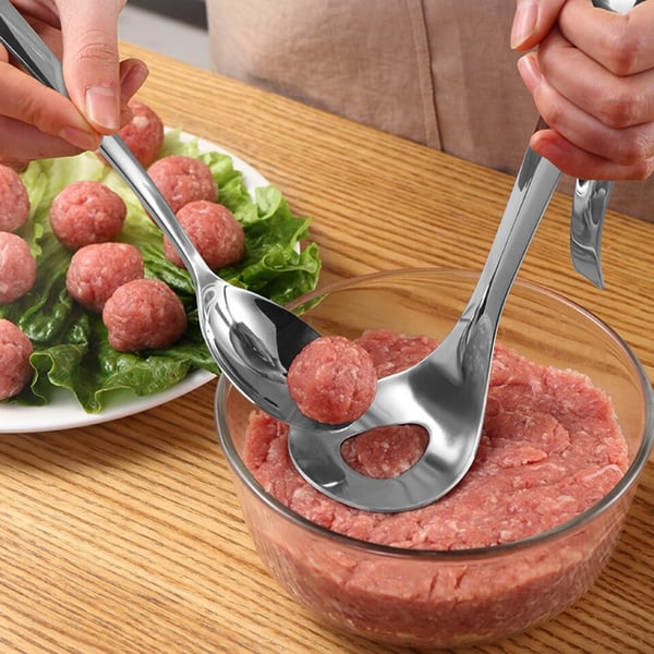 Cuillère à boulettes de viande – en acier inoxydable 🥩🍡