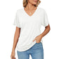 💕Soldes d'été🌷Tops pour dames à col en V, couleur unie, amples(🔥50 % de réduction)