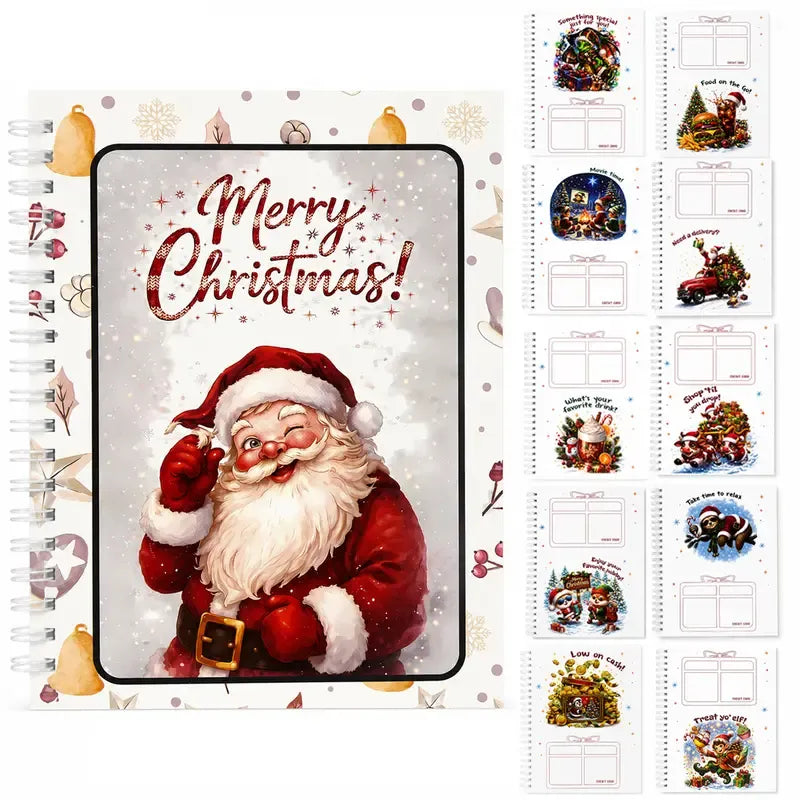 🔥🎁50 % DE RÉDUCTION !!! - Prêt pour Noël ! 🎅 Carnet de cartes-cadeaux de Noël - 👍 Carnet de cartes-cadeaux de Noël à reliure spirale à faire soi-même
