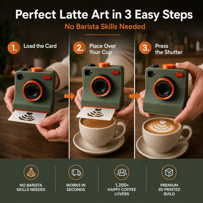 🎃Offre spéciale Halloween : 50 % de réduction !🔥Appareil photo rétro pour décorations de café – Imprimante mécanique à pochoirs pour latte art
