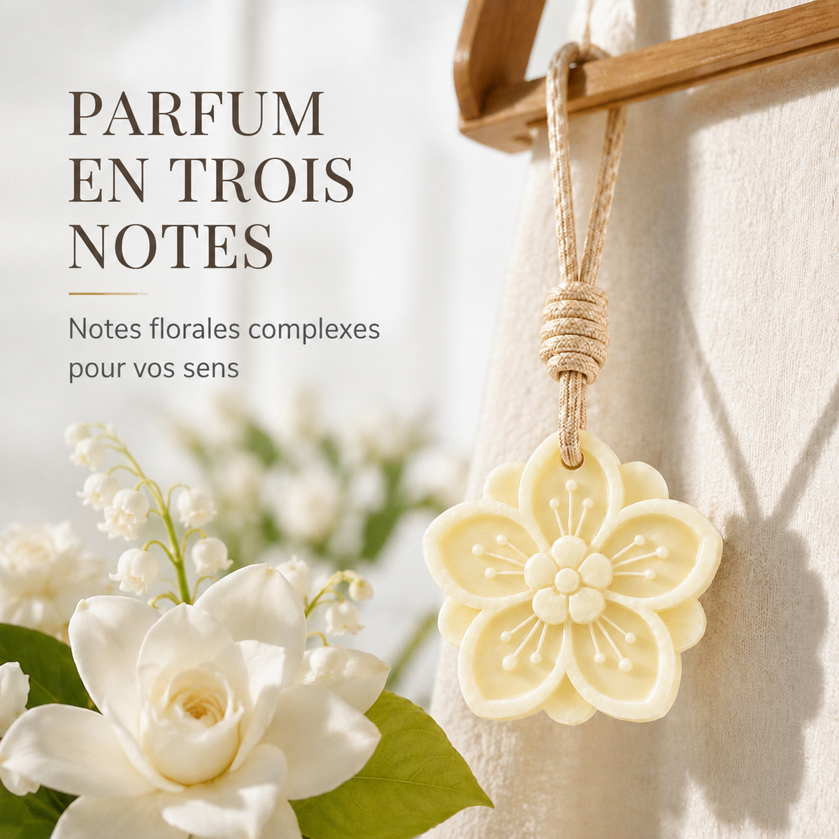 Sachet parfumé suspendu – Parfum Gardénia 🌸