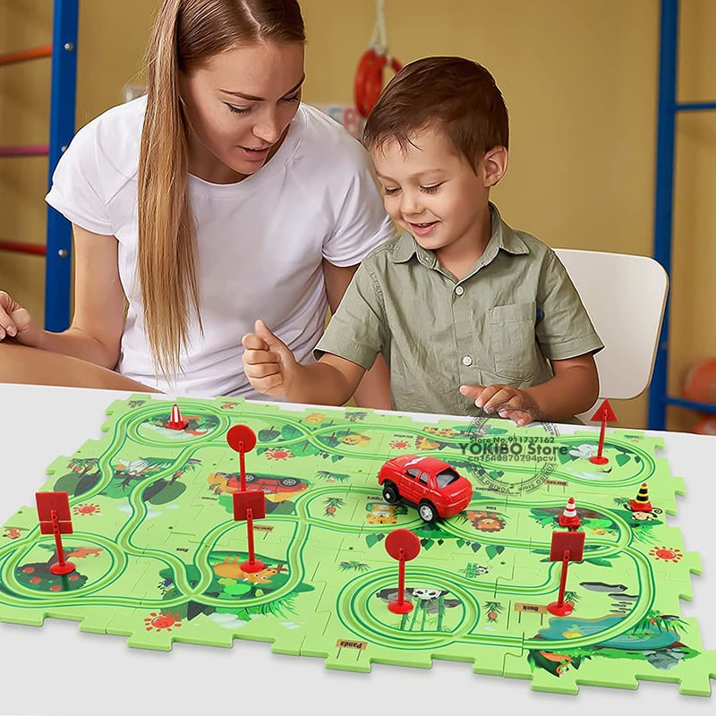 🔥Jeu de puzzle éducatif pour enfants Voiture sur rails🧩