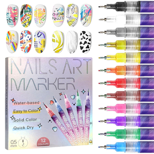 🎁 Soldes exceptionnels à -50 % ⏳🎨 Coffret de 12 stylos pour nail art