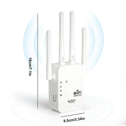 🔥 Extenseur WiFi 2026,1200Mbps Booster de signal à double bande (5GHz/2.4GHz), couvre 10 000 pieds carrés et 50 appareils, répéteur avec port Ethernet pour la maison
