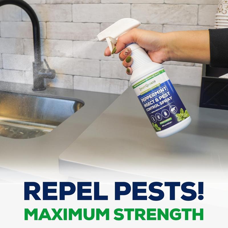 🗑️Spray anti-insectes et anti-nuisibles à l'huile essentielle de menthe poivrée naturelle – Puissance maximale – Formule au parfum doux pour la maison et le jardin