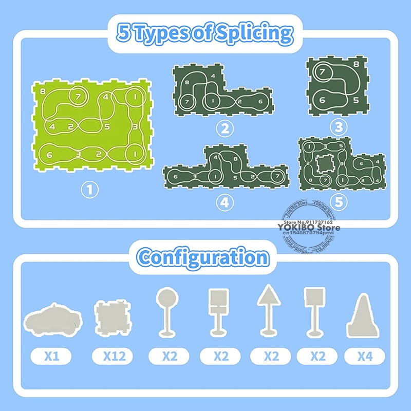🔥Jeu de puzzle éducatif pour enfants Voiture sur rails🧩