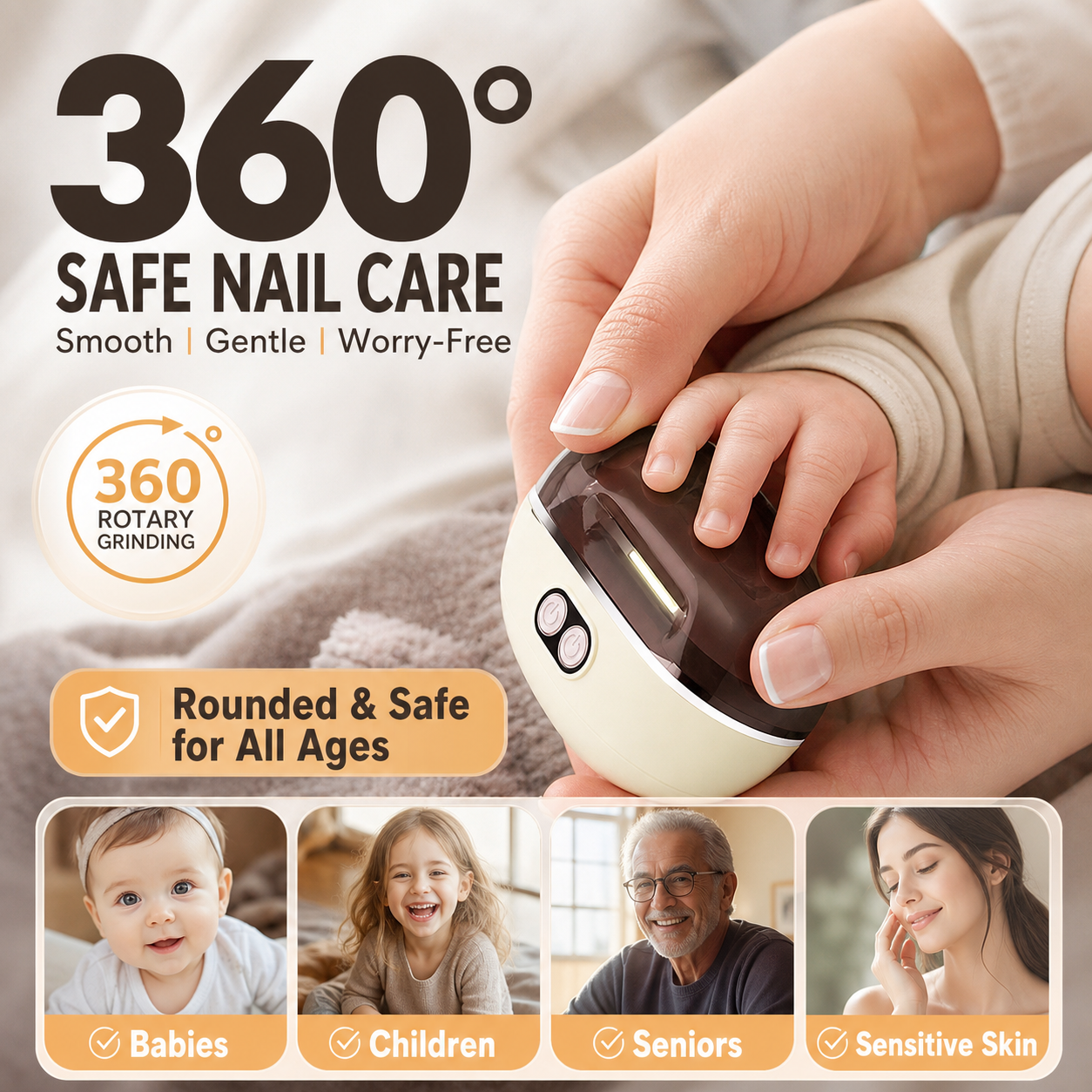 🎉 Soldes 2026 – Plus de 113 000 exemplaires vendus ! ✂️ Coupe-ongles électrique intelligent 2‑en‑1 et polisseur – Sécurité anti‑pincement et lumière LED 💅