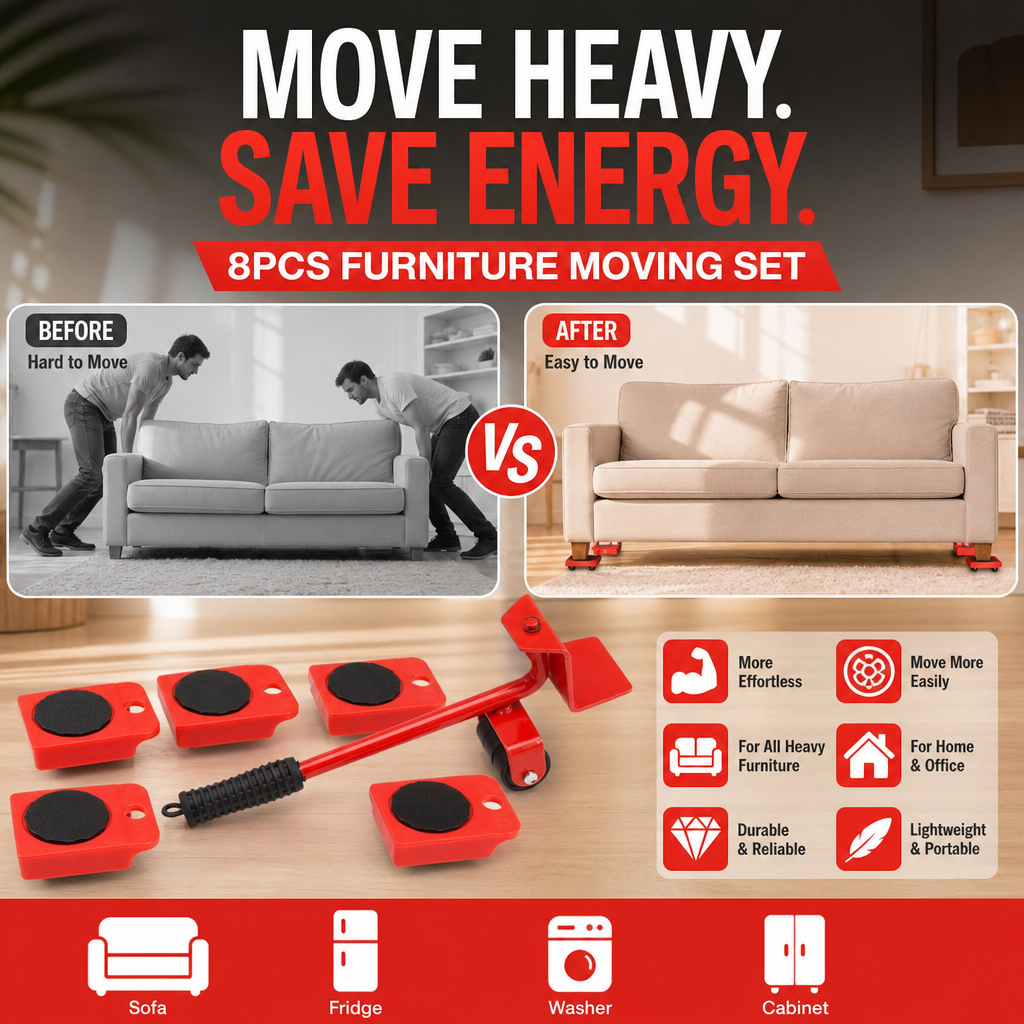 🎁Nouveautés 2026 : 50 % de réduction ! 💥 Système de déplacement de meubles : soulèvez et faites glisser jusqu’à 360 kg, rotation à 360°, patins respectueux des sols. Déplacez facilement vos meubles lourds, même seul ! 🛡️💪
