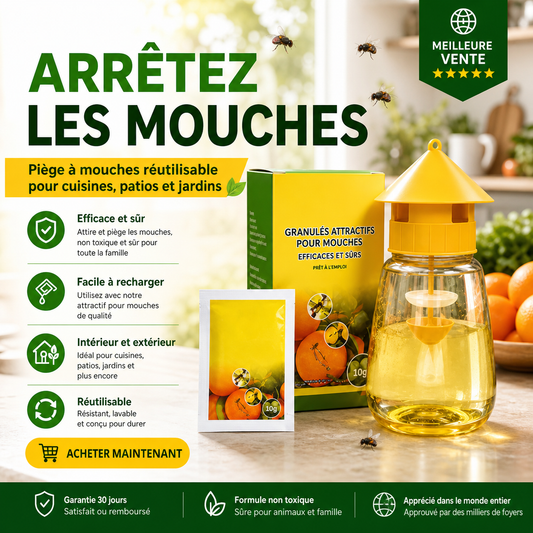 🪰✨ Piège à mouches suspendu intérieur extérieur, capture efficace sans toxique pour jardin maison et terrasse ✨