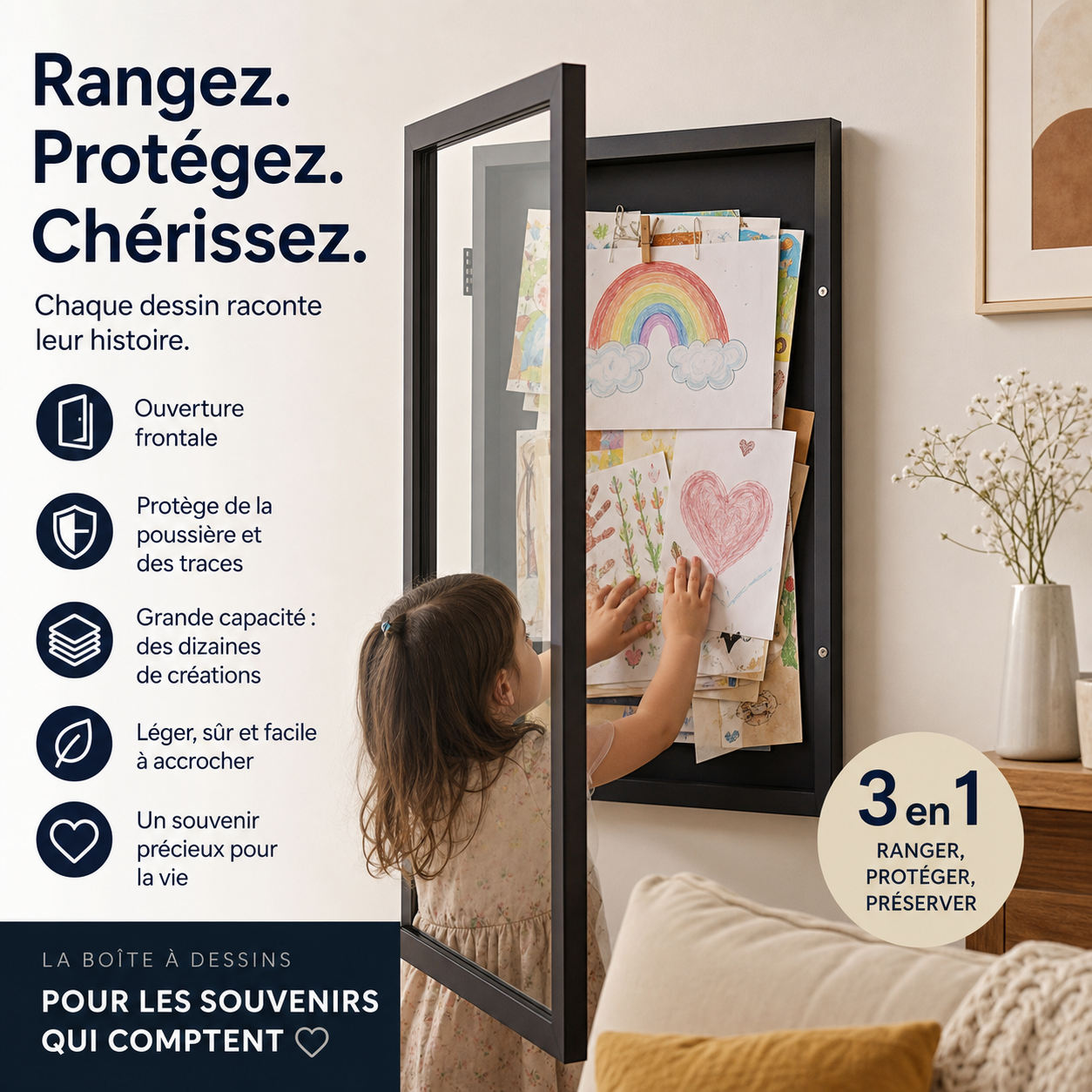 📢50% de réduction🏀Cadres pour exposer les dessins des enfants
