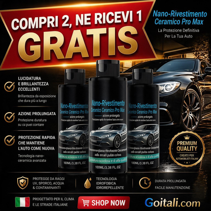 🚗 SCONTO DEL 50% A TEMPO LIMITATO! 💥 Goitali® Spray Nano Ceramico Alta Lucentezza – Idrorepellente, Lunga Durata, Applicazione Facile ✨